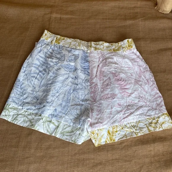 NEW Aura Linen Blend Botanical Print Long Sleeve Shirt and Matching Shorts - Picture 10 of 15